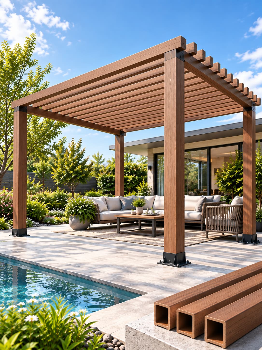 Guía estructural de pérgola de WPC: límites de luz, diseño de subestructura y comparación de materiales
