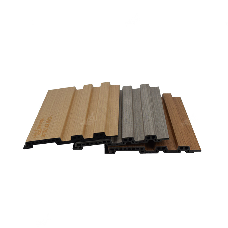 Panel de pared estriado de WPC con acento comercial para hotel, 138*12mm