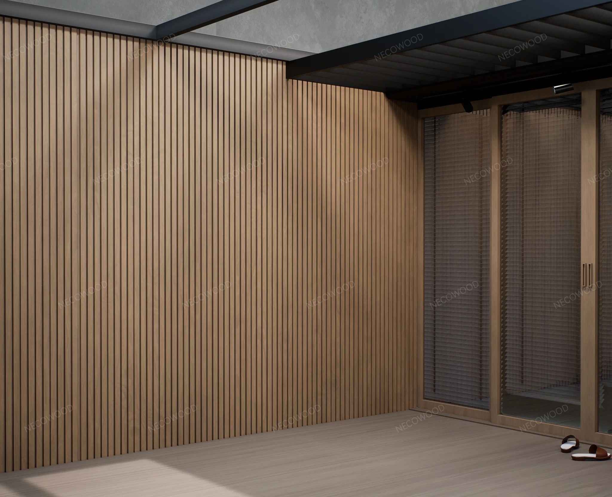 On-site installation of WPC exterior wall cladding panels on commercial building facade in Berlin, Germany - ventilated substructure system