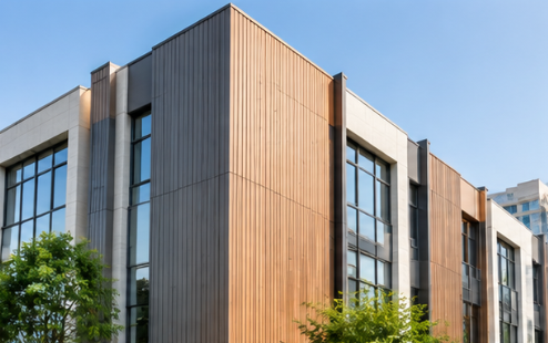 Necowood WPC cladding for building facades