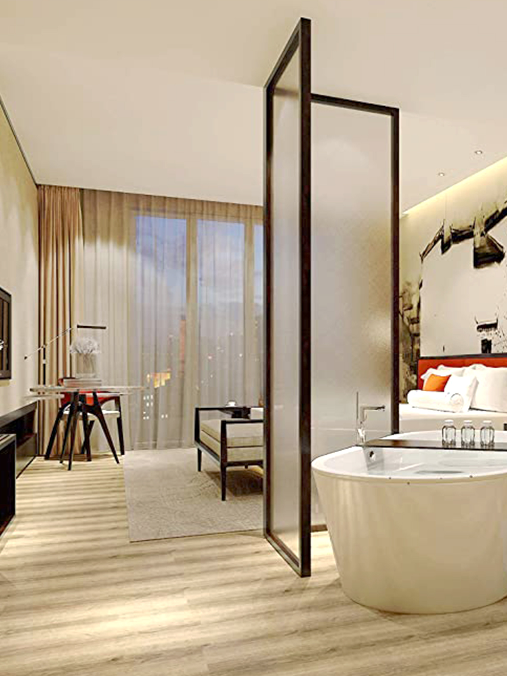 Lobby de estilo cálido